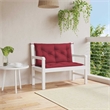 Pemberly Row Oxford Fabric Medium Garden Bench Cushion in Red Wine (Set of 2)