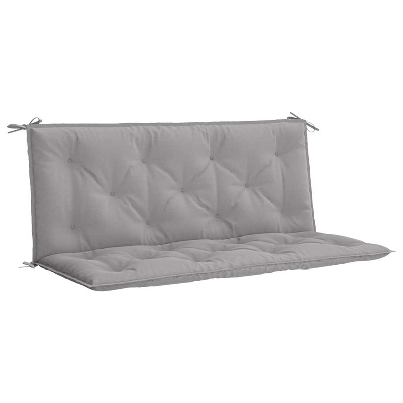 Pemberly Row Polyester Oxford fabric Garden Bench Cushion in Gray (Set of 2)