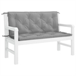Pemberly Row Polyester Oxford fabric Garden Bench Cushion in Gray (Set of 2)