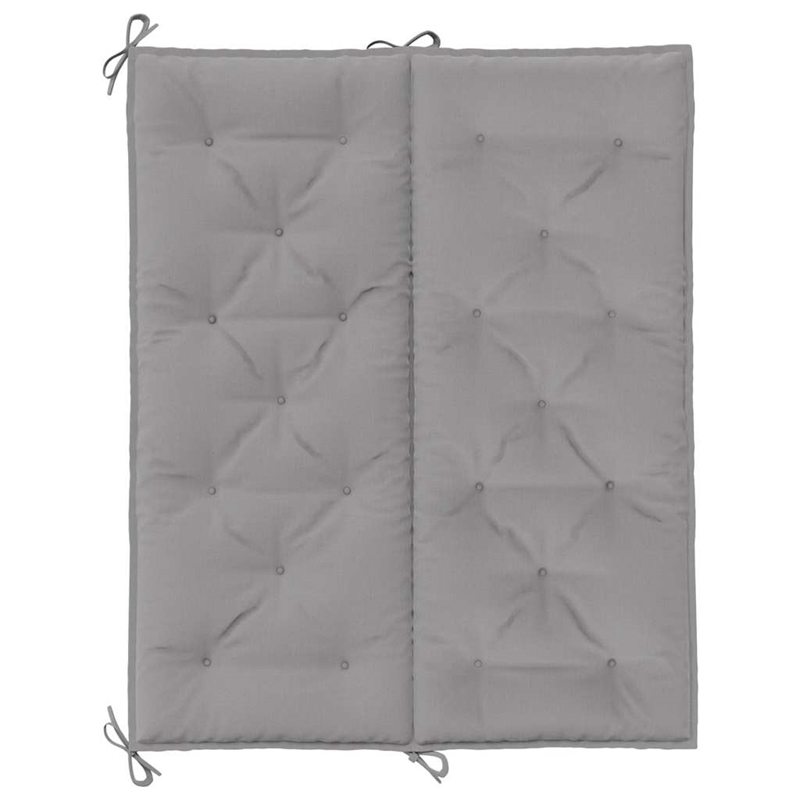 Pemberly Row Polyester Oxford fabric Garden Bench Cushion in Gray (Set of 2)