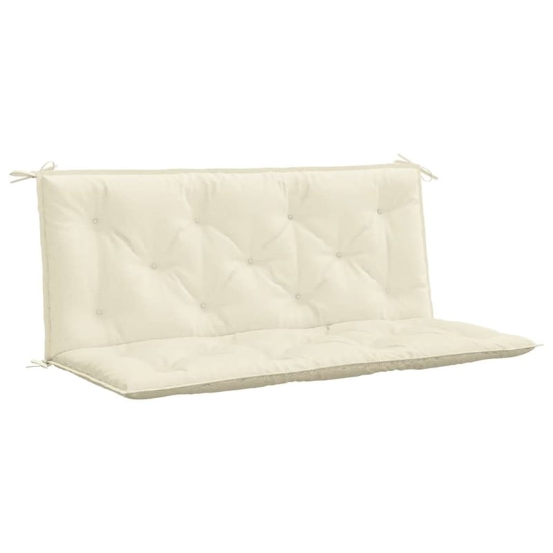 Pemberly Row Contemporary Garden Bench Cushion in Cream White (Set of 2)
