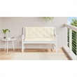 Pemberly Row Contemporary Garden Bench Cushion in Cream White (Set of 2)