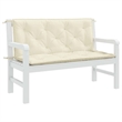 Pemberly Row Contemporary Garden Bench Cushion in Cream White (Set of 2)