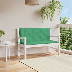 Pemberly Row Polyester Oxford fabric Garden Bench Cushion in Green (Set of 2)