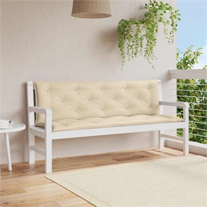Pemberly Row Polyester Oxford fabric Garden Bench Cushion in Beige (Set of 2)