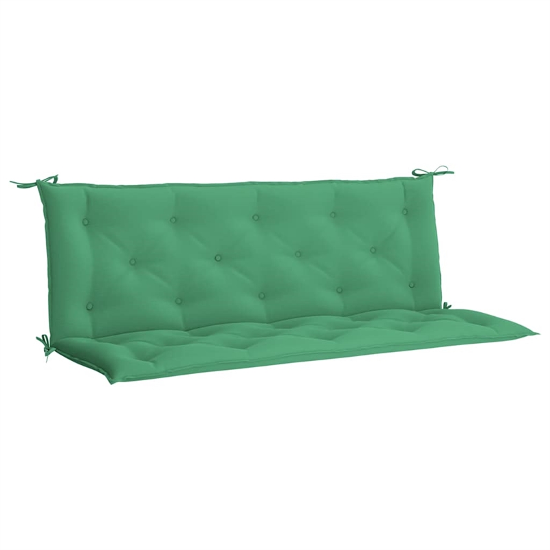 Pemberly Row Polyester Oxford fabric Garden Bench Cushion in Green (Set of 2)