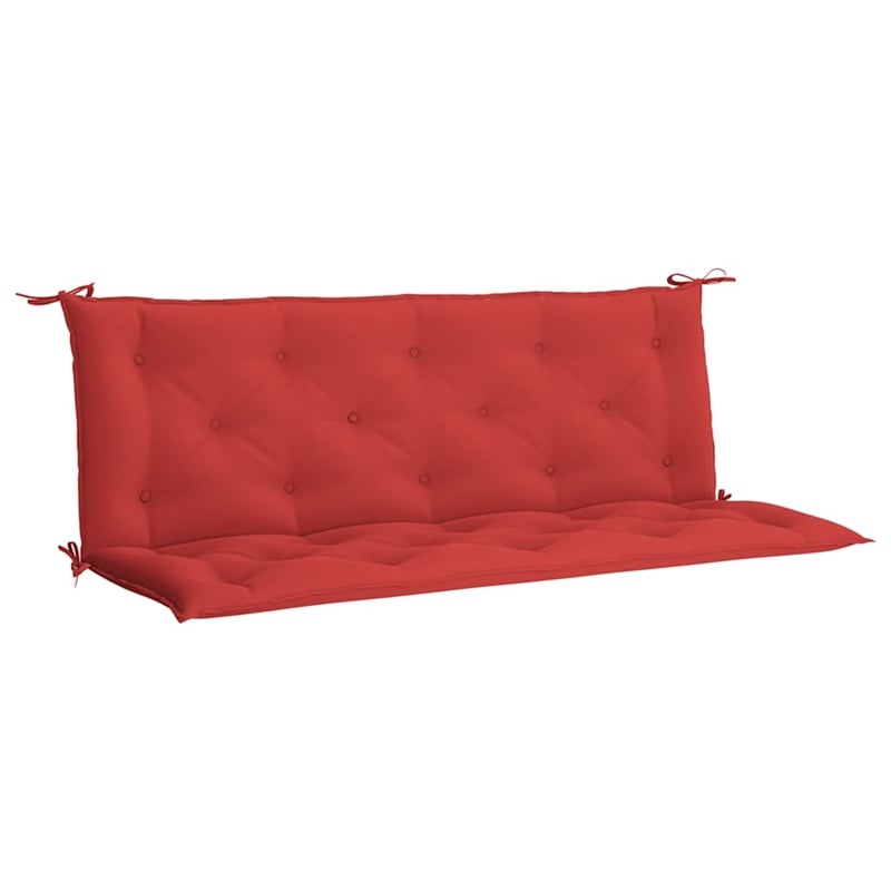 Pemberly Row Polyester Oxford fabric Garden Bench Cushion in Red (Set of 2)