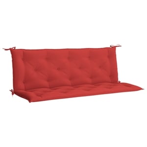 Pemberly Row Polyester Oxford fabric Garden Bench Cushion in Red (Set of 2)