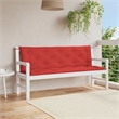 Pemberly Row Polyester Oxford fabric Garden Bench Cushion in Red (Set of 2)