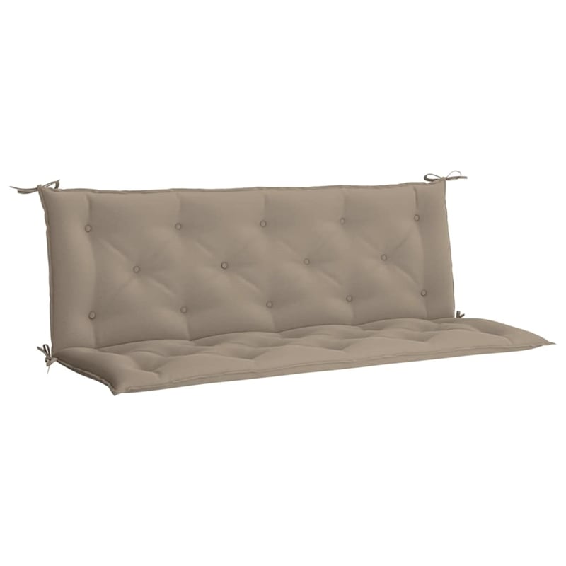 Pemberly Row Polyester Oxford fabric Garden Bench Cushion in Taupe (Set of 2)