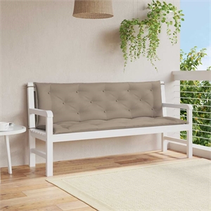 Pemberly Row Polyester Oxford fabric Garden Bench Cushion in Taupe (Set of 2)