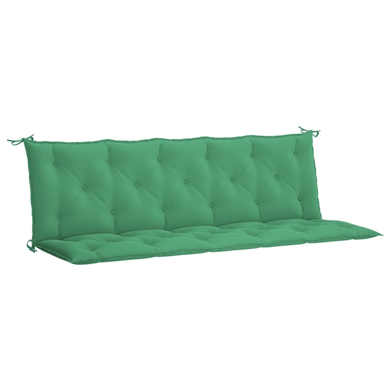 Pemberly Row Hollow fiber Garden Bench Cushion in Green (Set of 2)