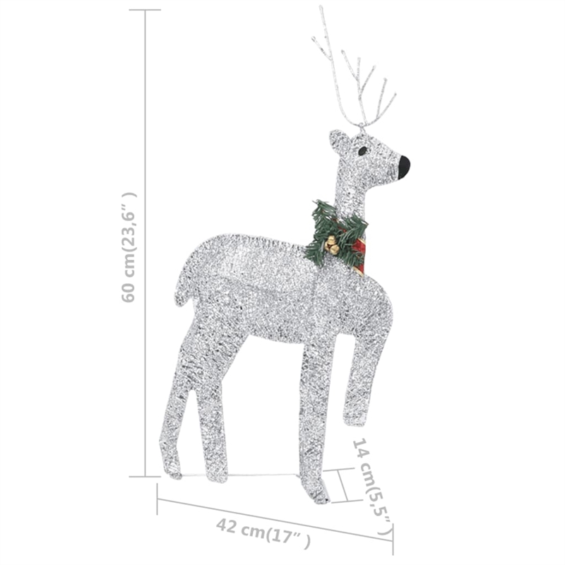 Pemberly Row Reindeer and Sleigh Christmas Decoration in Silver