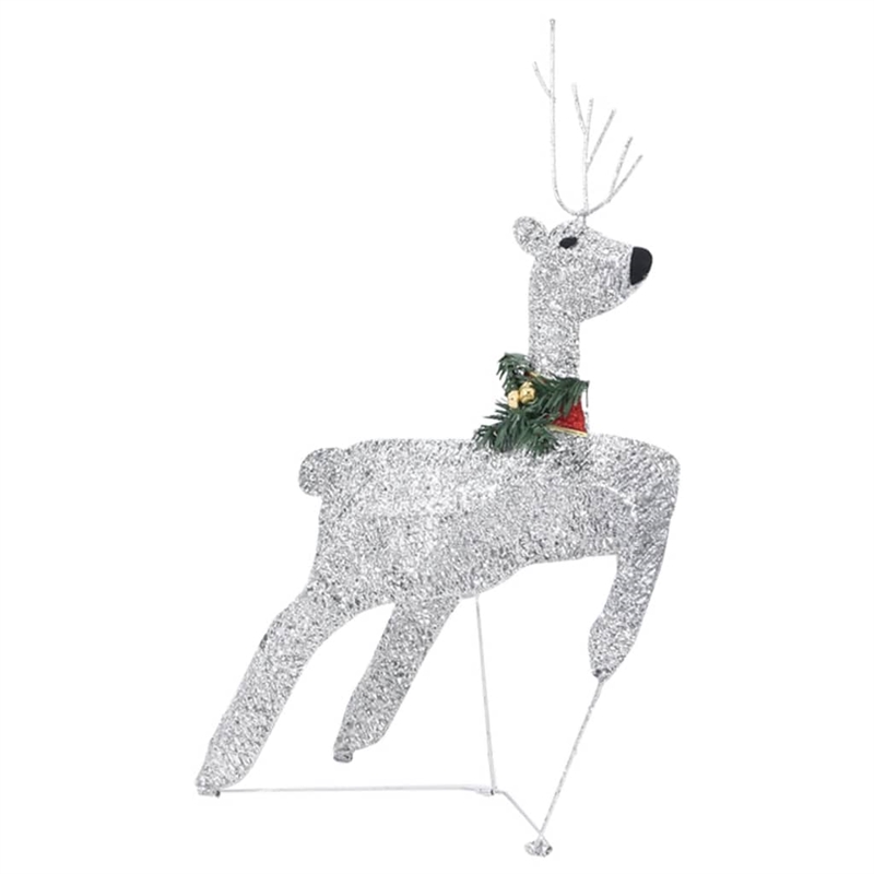 Pemberly Row Reindeer and Sleigh Christmas Decoration in Silver