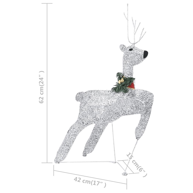 Pemberly Row Reindeer and Sleigh Christmas Decoration in Silver