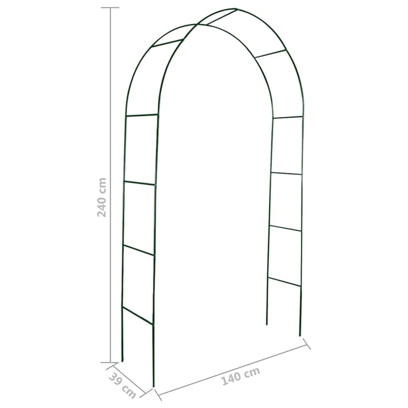Pemberly Row 2 Pieces Dark Iron Durable Garden Arch in Green