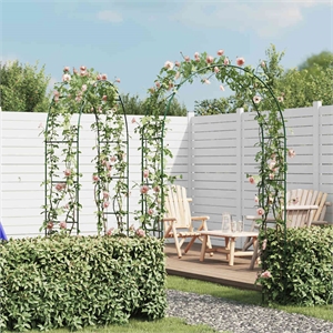 Pemberly Row 2 Pieces Dark Iron Durable Garden Arch in Green