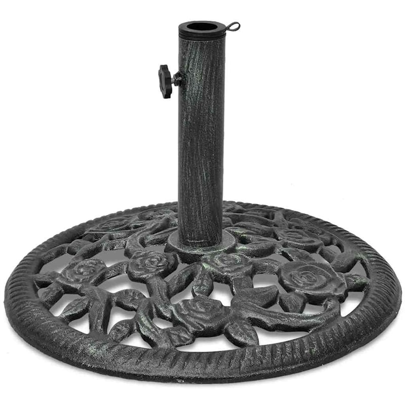 Pemberly Row Standard Cast Iron Umbrella Stand in Black/Green