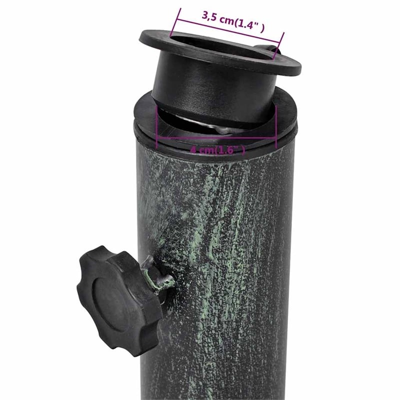 Pemberly Row Standard Cast Iron Umbrella Stand in Black/Green