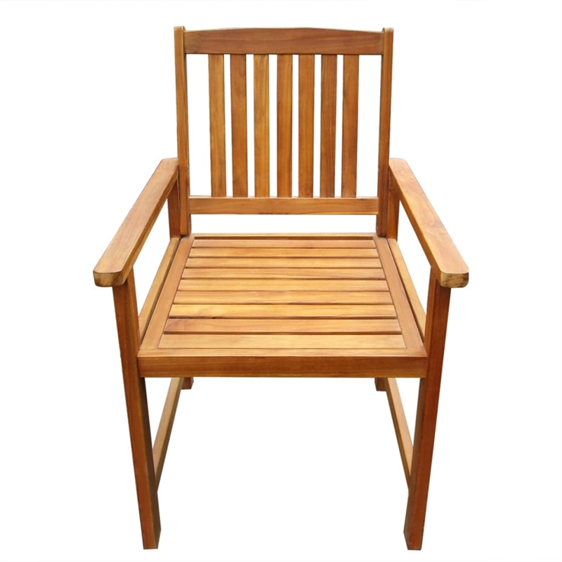 Pemberly Row Durable Solid Acacia Wood Standard Chairs in Brown (Set of 2)