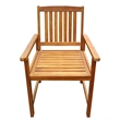 Pemberly Row Durable Solid Acacia Wood Standard Chairs in Brown (Set of 2)