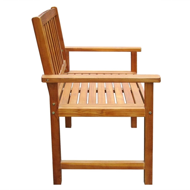 Pemberly Row Durable Solid Acacia Wood Standard Chairs in Brown (Set of 2)
