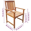 Pemberly Row Durable Solid Acacia Wood Standard Chairs in Brown (Set of 2)