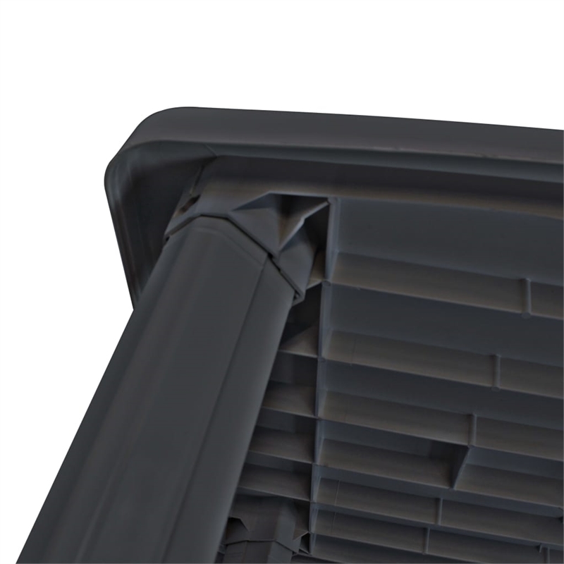 Pemberly Row Outdoor Standard Lightweight Plastic Table in Anthracite