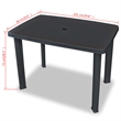 Pemberly Row Outdoor Standard Lightweight Plastic Table in Anthracite