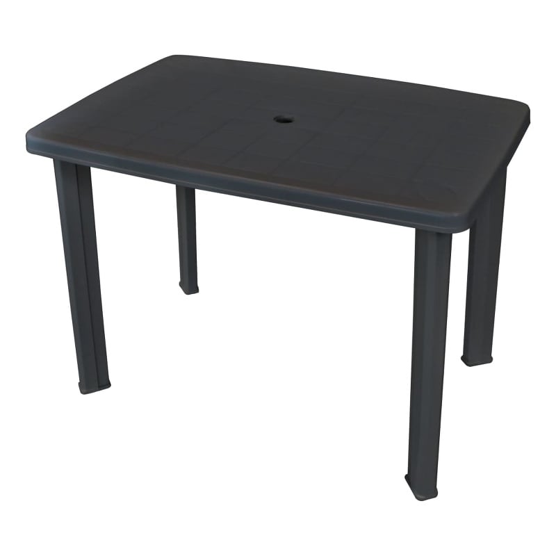 Pemberly Row Outdoor Standard Lightweight Plastic Table in Anthracite