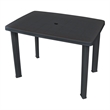 Pemberly Row Outdoor Standard Lightweight Plastic Table in Anthracite