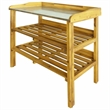 Pemberly Row Solid Acacia Wood With Zinc Liner Potting Bench in Natural
