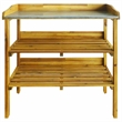 Pemberly Row Solid Acacia Wood With Zinc Liner Potting Bench in Natural