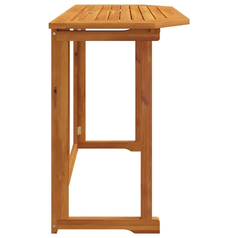 Pemberly Row Medium Foldable Solid Acacia Wood Balcony Table in Brown