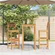 Pemberly Row Solid Acacia Wood Large Bar Chair Wood in Natural (Set of 2)