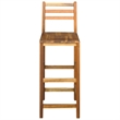 Pemberly Row Solid Acacia Wood Large Bar Chair Wood in Natural (Set of 2)