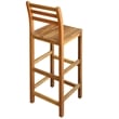 Pemberly Row Solid Acacia Wood Large Bar Chair Wood in Natural (Set of 2)