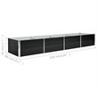 Pemberly Row Large Durable Galvanized Steel Raised Bed in Anthracite