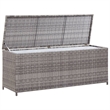 Pemberly Row Contemporary Rectangle Wicker Storage Chest in Gray