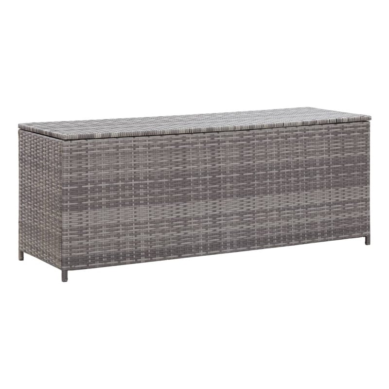 Pemberly Row Contemporary Rectangle Wicker Storage Chest in Gray
