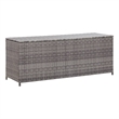 Pemberly Row Contemporary Rectangle Wicker Storage Chest in Gray