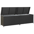 Pemberly Row Large Poly Rattan Powder-Coated Steel Storage Chest in Black