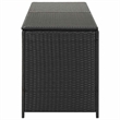 Pemberly Row Large Poly Rattan Powder-Coated Steel Storage Chest in Black