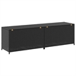 Pemberly Row Large Poly Rattan Powder-Coated Steel Storage Chest in Black