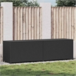 Pemberly Row Large Poly Rattan Powder-Coated Steel Storage Chest in Black