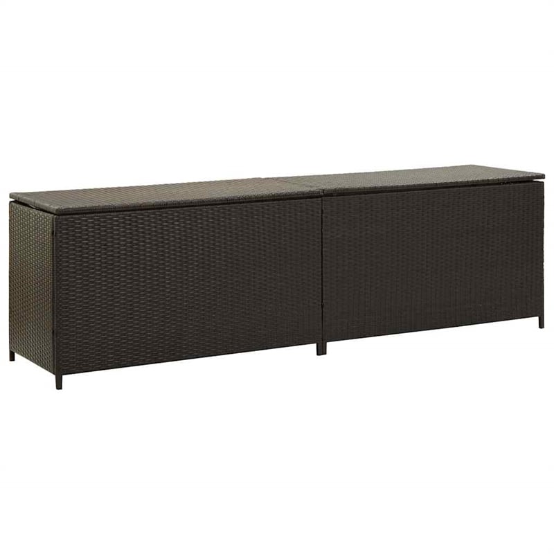 Pemberly Row Poly Rattan and Powder-Coated Steel Storage Chest in Brown