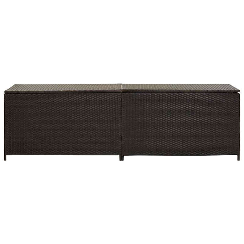 Pemberly Row Poly Rattan and Powder-Coated Steel Storage Chest in Brown