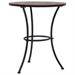Pemberly Row Powder-Coated Iron Frame Table with Ceramic Top in Orange/Grey