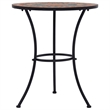 Pemberly Row Powder-Coated Iron Frame Table with Ceramic Top in Orange/Grey