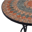 Pemberly Row Powder-Coated Iron Frame Table with Ceramic Top in Orange/Grey
